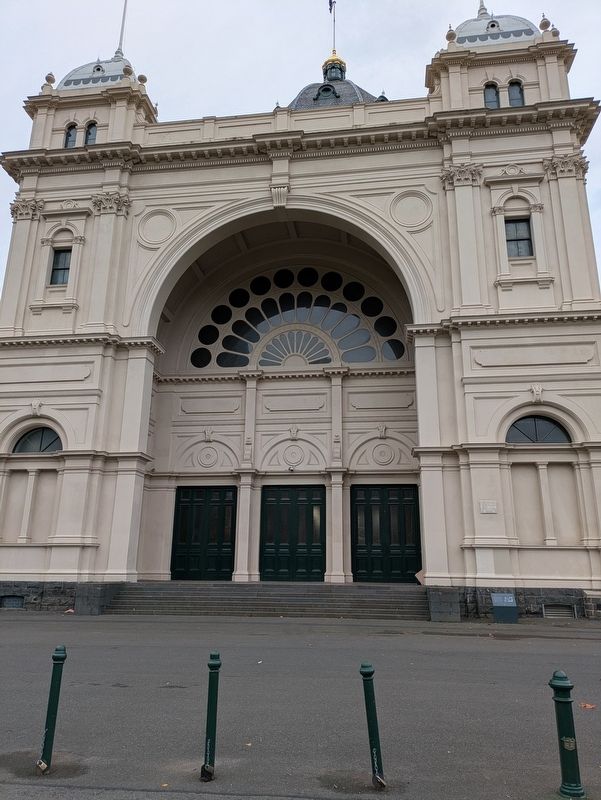 Royal Exhibition Building and Carlton Gardens Marker. Click for full size. Royal Exhibition Building and Carlton Gardens Marker image. Click for full size.