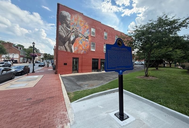 The Lynchings of James Carroll, John Biggus, and James Bowens / Lynching in America Marker. Click for full size. The Lynchings of James Carroll, John Biggus, and James Bowens / Lynching in America Marker image. Click for full size.