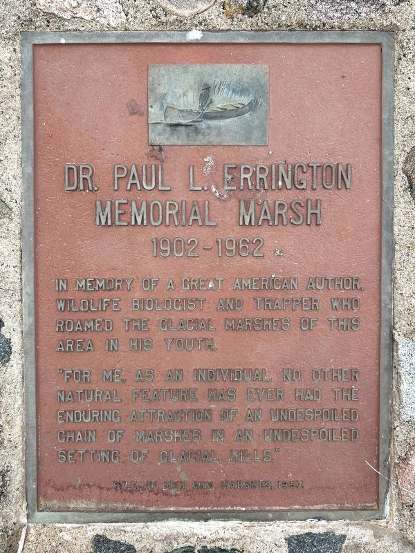 Dr. Paul L. Errington Memorial Marsh Marker image. Click for full size.