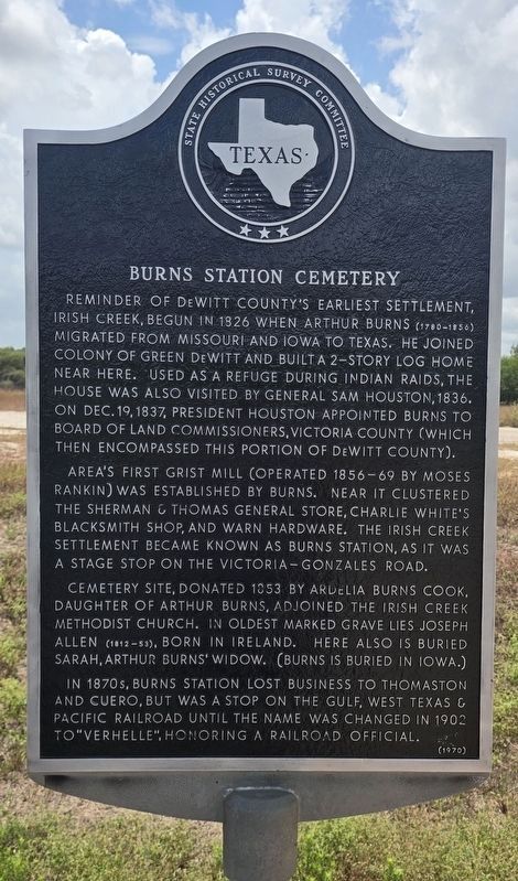 Burns Station Cemetery Marker image. Click for full size.