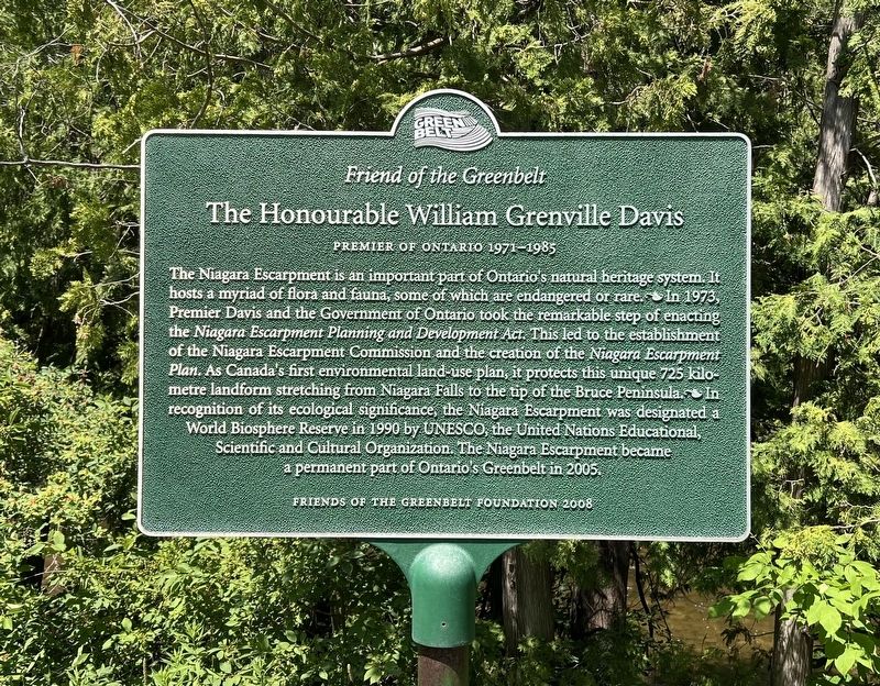 The Honourable William Grenville Davis Marker image. Click for full size.