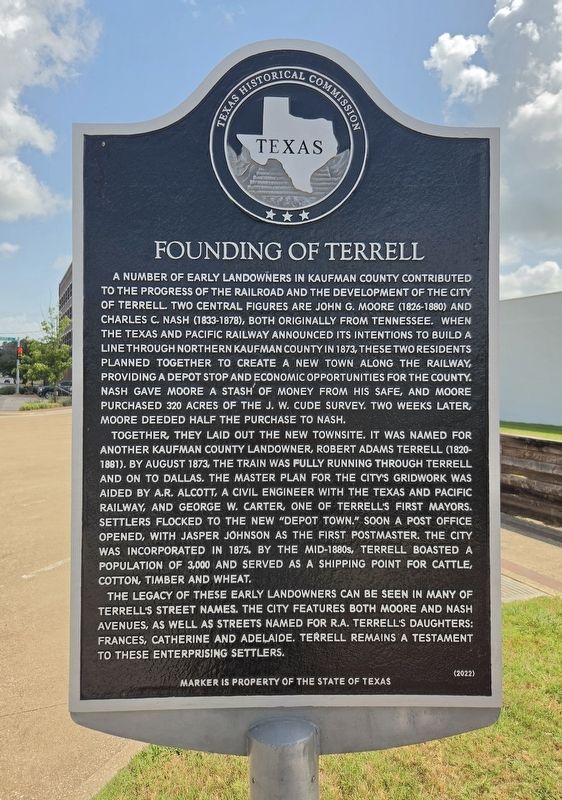 Founding of Terrell Marker. Click for full size. Founding of Terrell Marker image. Click for full size.