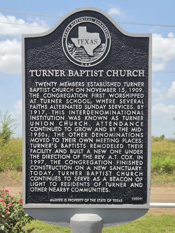 Turner Baptist Church Marker. Click for full size. Turner Baptist Church Marker image. Click for full size.