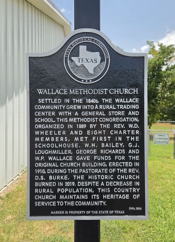 Wallace Methodist Church Marker. Click for full size. Wallace Methodist Church Marker image. Click for full size.