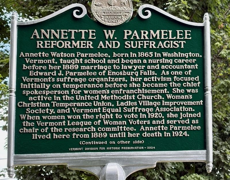 Annette W. Parmelee Reformer and Suffragist. Click for full size. Annette W. Parmelee Reformer and Suffragist image. Click for full size.
