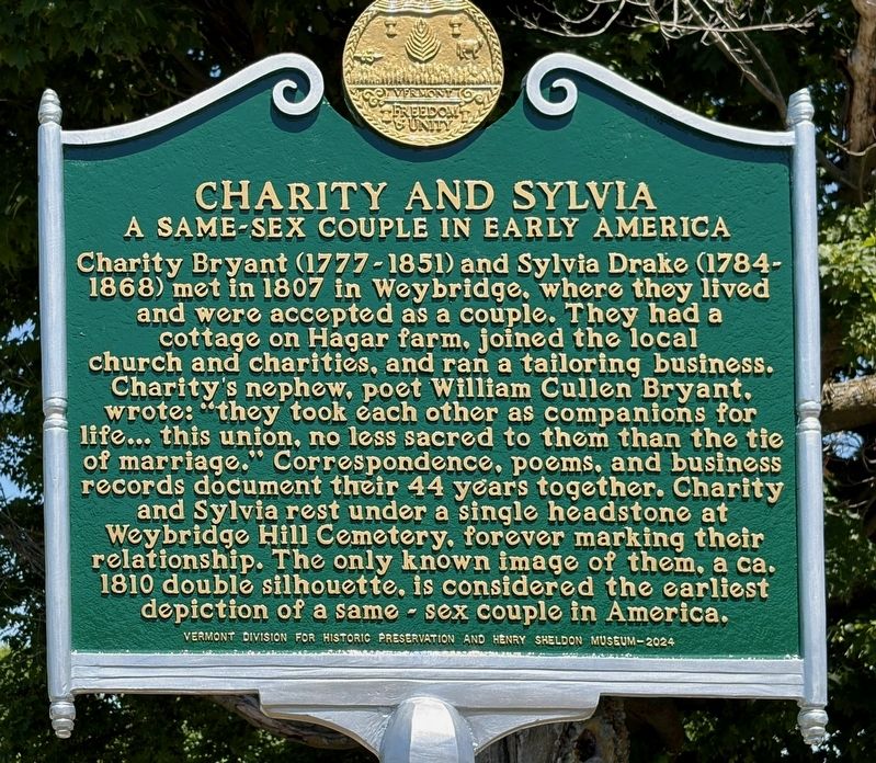 Charity and Sylvia Marker. Click for full size. Charity and Sylvia Marker image. Click for full size.