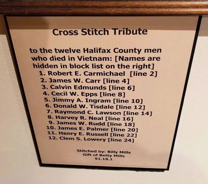 Halifax County Vietnam War casualties image. Click for full size.