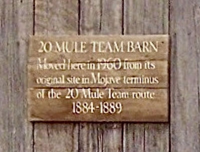 20 Mule Team Barn Marker image. Click for full size.
