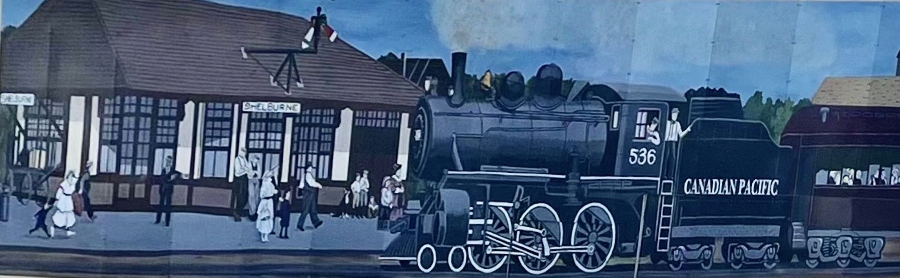 Shelburne Railway Station mural. Click for full size. Shelburne Railway Station mural image. Click for full size.