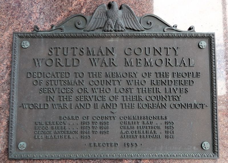 Stutsman County World War Memorial. Click for full size. Stutsman County World War Memorial image. Click for full size.