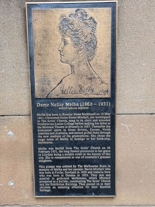 Dame Nellie Melba (1861-1931) Marker image. Click for full size.