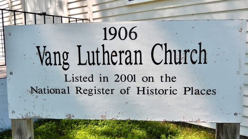 Vang Lutheran Church Marker. Click for full size. Vang Lutheran Church Marker image. Click for full size.