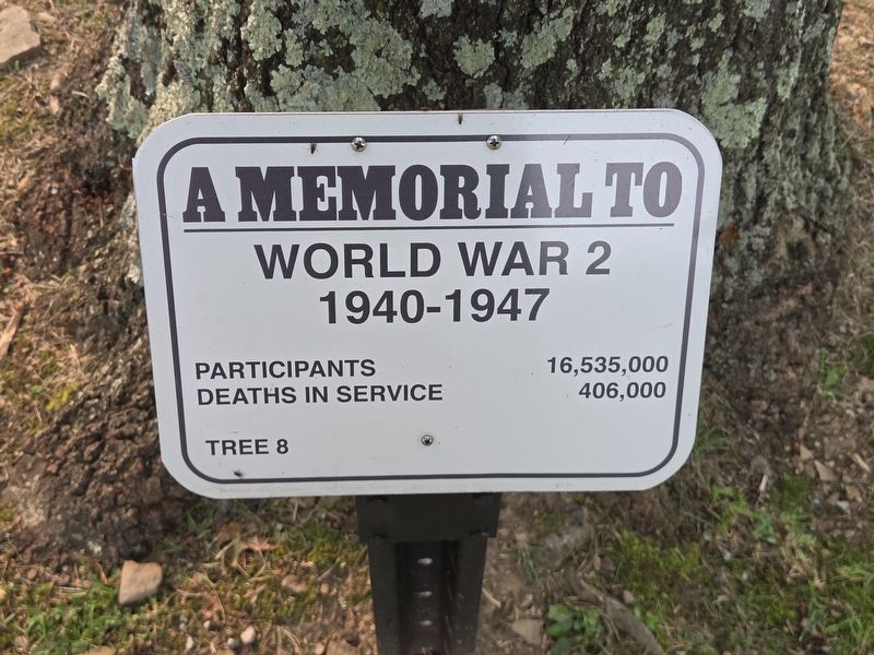 A Memorial to World War 2 Marker. Click for full size. A Memorial to World War 2 Marker image. Click for full size.
