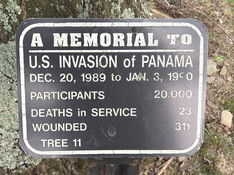 A Memorial to U.S. Invasion of Panama Marker. Click for full size. A Memorial to U.S. Invasion of Panama Marker image. Click for full size.