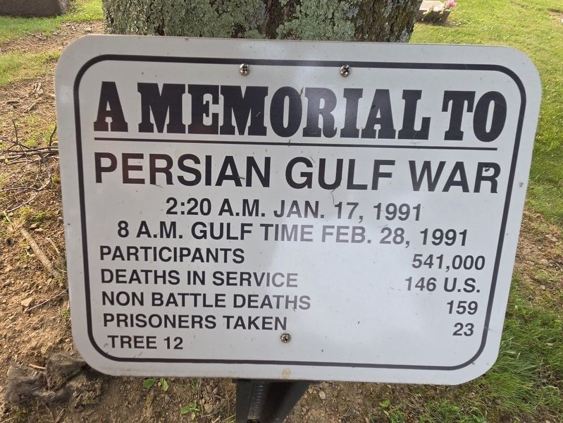 A Memorial to Persian Gulf War Marker. Click for full size. A Memorial to Persian Gulf War Marker image. Click for full size.