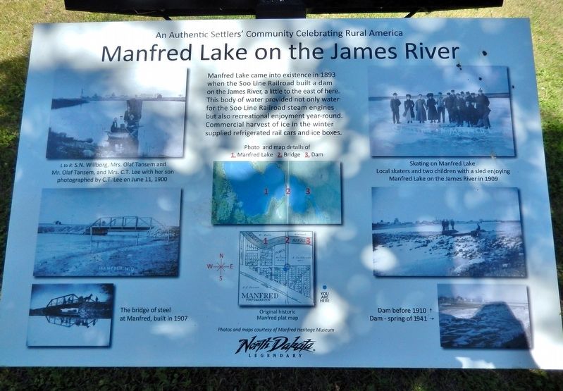 Manfred Lake on the James River Marker image. Click for full size.