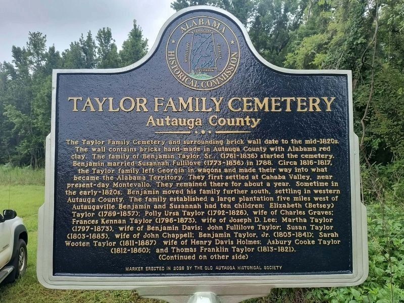 Taylor Family Cemetery Marker image. Click for full size.