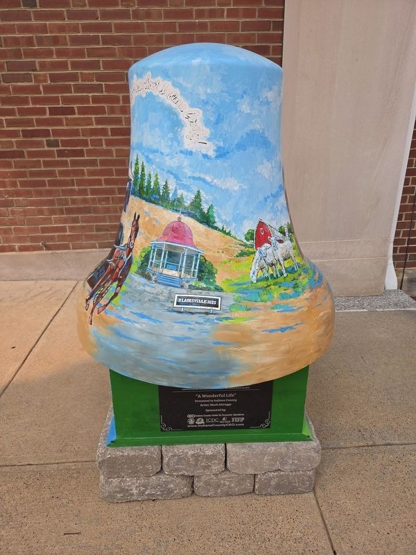 "A Wonderful Life" Marker and Bell in front of the Indiana County Courthouse. Click for full size. "A Wonderful Life" Marker and Bell in front of the Indiana County Courthouse image. Click for full size.