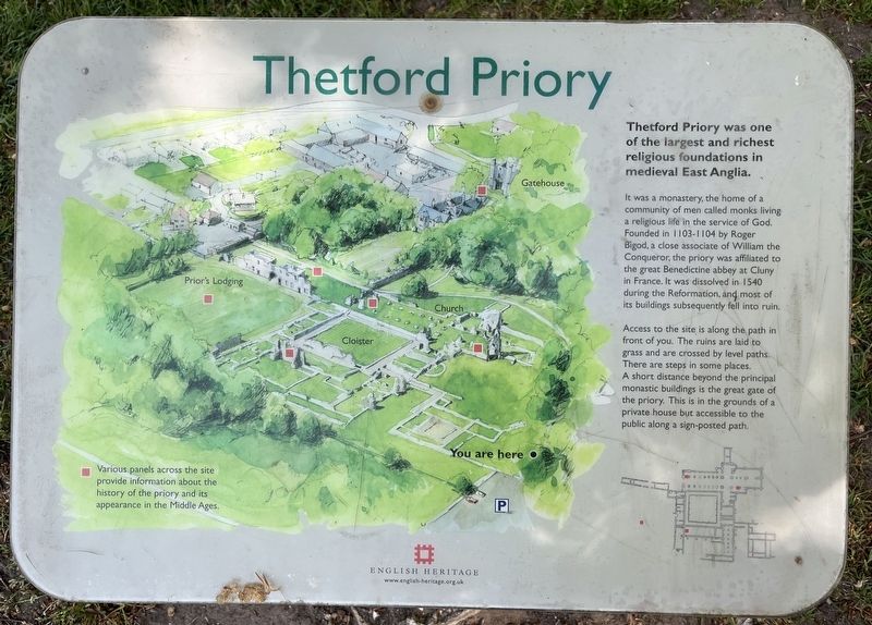 Thetford Priory Marker. Click for full size. Thetford Priory Marker image. Click for full size.