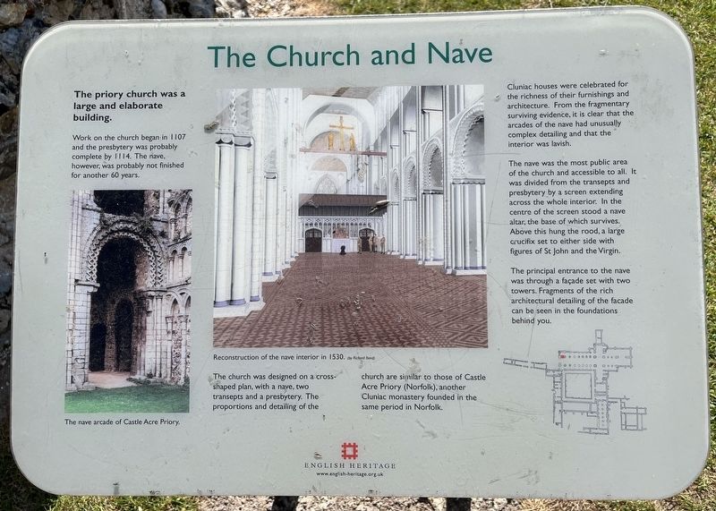 Thetford Priory - The Church and Nave Marker. Click for full size. Thetford Priory - The Church and Nave Marker image. Click for full size.