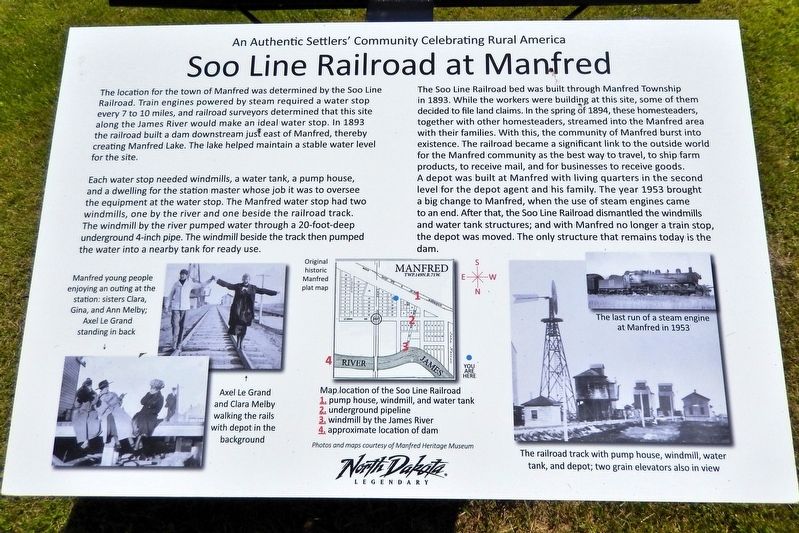 Soo Line Railroad at Manfred Marker. Click for full size. Soo Line Railroad at Manfred Marker image. Click for full size.