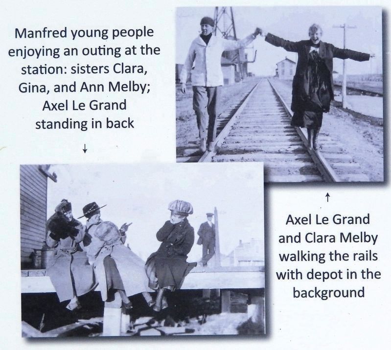Marker detail: Young folks at the station. Click for full size. Marker detail: Young folks at the station image. Click for full size.