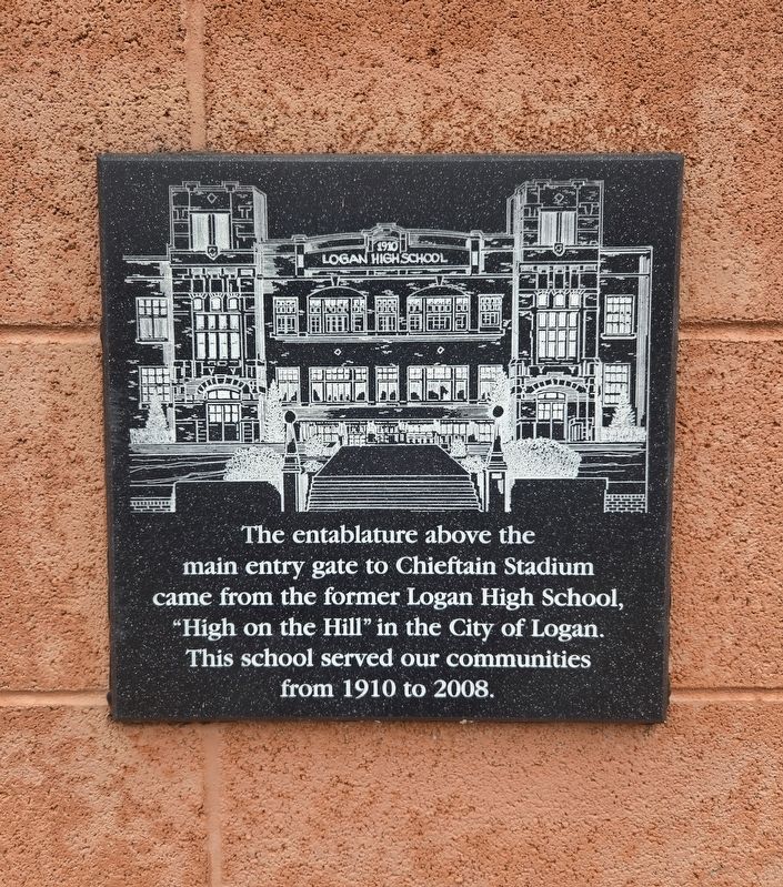 Logan High School Entablature Marker image. Click for full size.