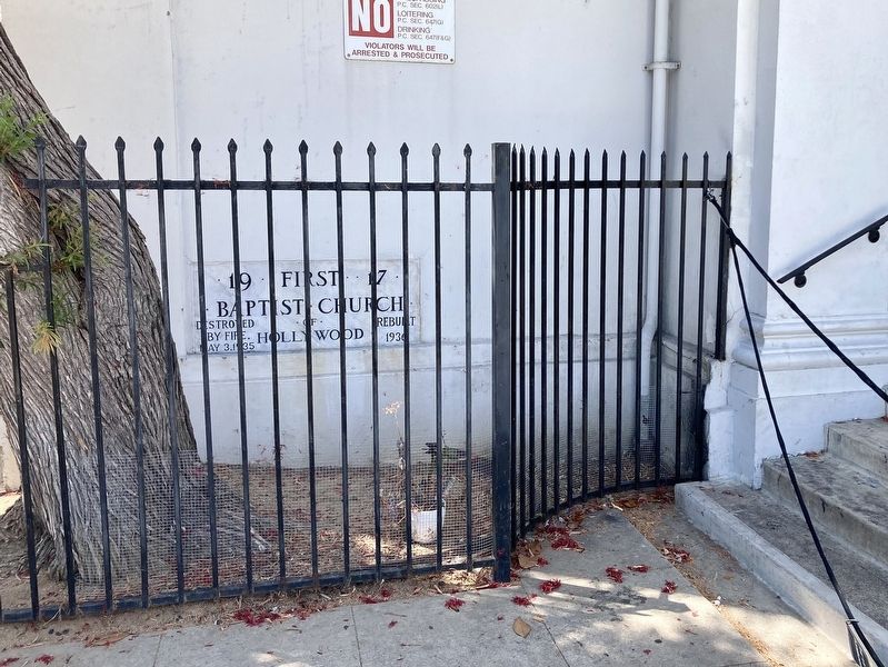First Baptist Church of Hollywood Marker. Click for full size. First Baptist Church of Hollywood Marker image. Click for full size.