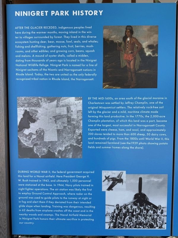 Ninigret Park History Marker image. Click for full size.
