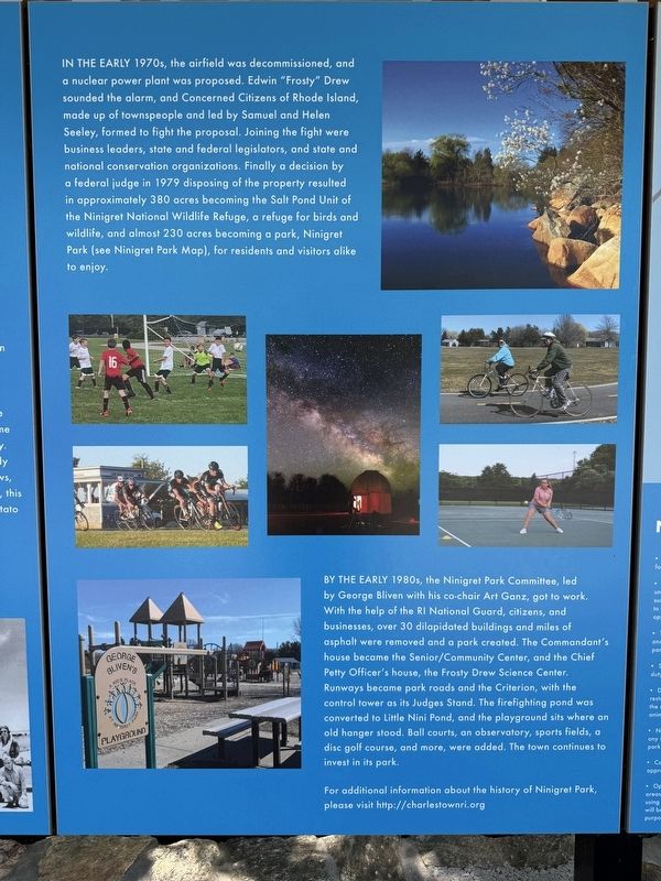 Ninigret Park History Marker<br>(panel 2) image. Click for full size.