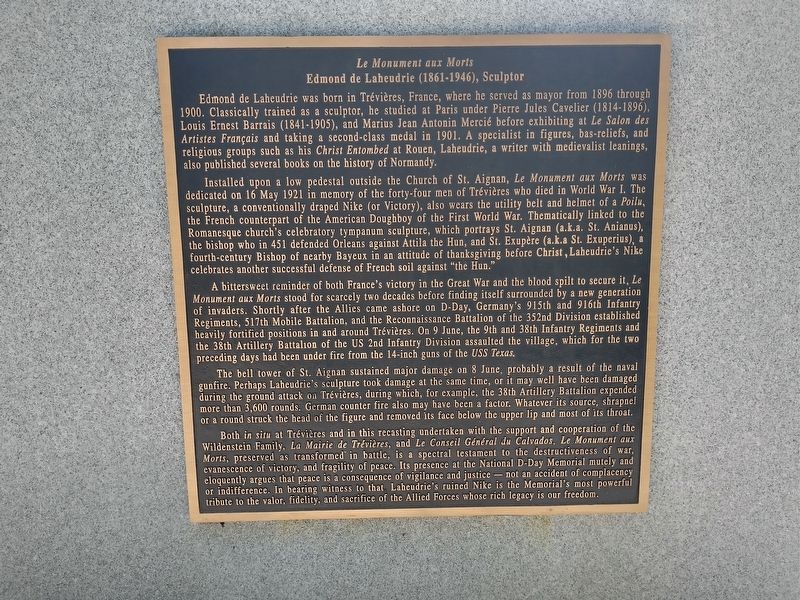 Le Monument aux Morts Marker. Click for full size. Le Monument aux Morts Marker image. Click for full size.
