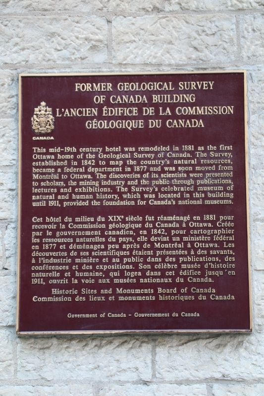 Former Geological Survey of Canada Building Marker. Click for full size. Former Geological Survey of Canada Building Marker image. Click for full size.