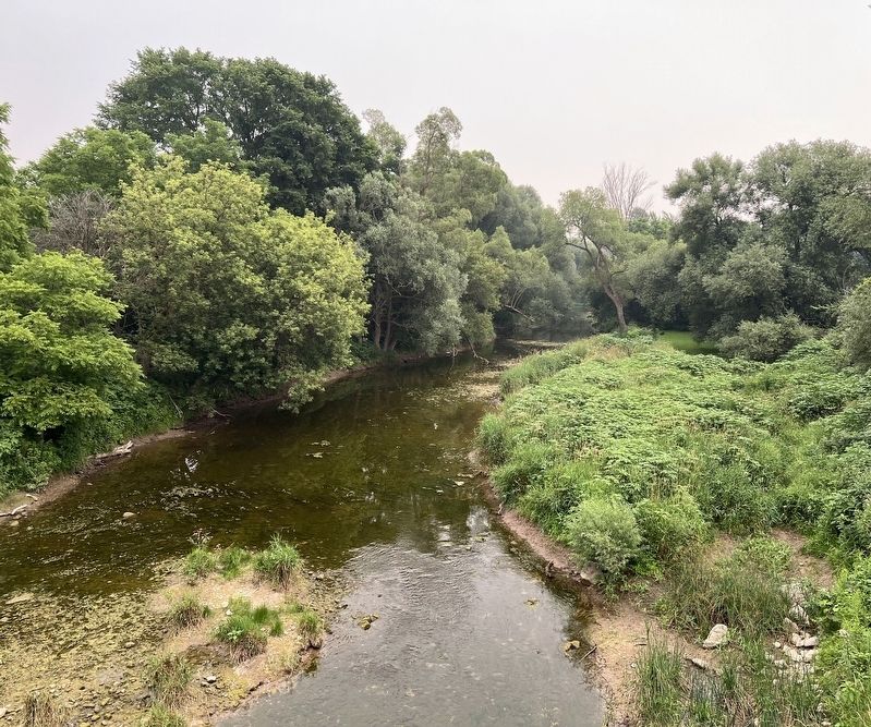 The Bayfield River facing east from the current bridge image. Click for full size.