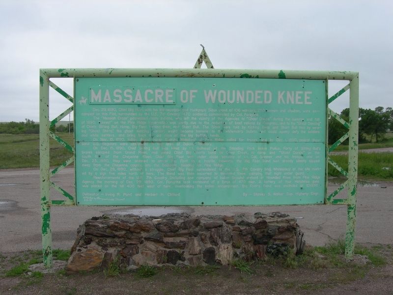 Massacre of Wounded Knee Marker. Click for full size. Massacre of Wounded Knee Marker image. Click for full size.