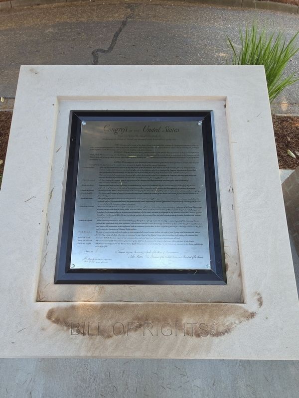 The Charters of Freedom Marker - replica display of the Bill of Rights. Click for full size. The Charters of Freedom Marker - replica display of the Bill of Rights image. Click for full size.