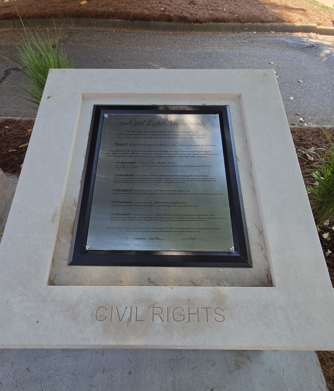 The Charters of Freedom Marker - replica display of the Civil Rights Amendments. Click for full size. The Charters of Freedom Marker - replica display of the Civil Rights Amendments image. Click for full size.