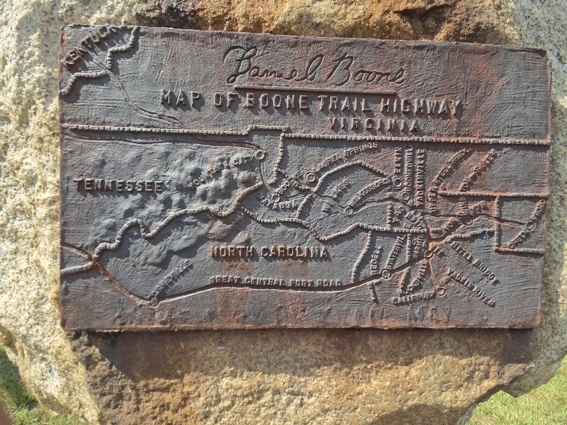 Map of Boone Trail Highway, set below the main marker image. Click for full size.