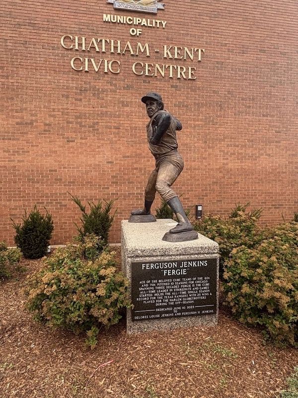 Ferguson Jenkins statue. Click for full size. Ferguson Jenkins statue image. Click for full size.