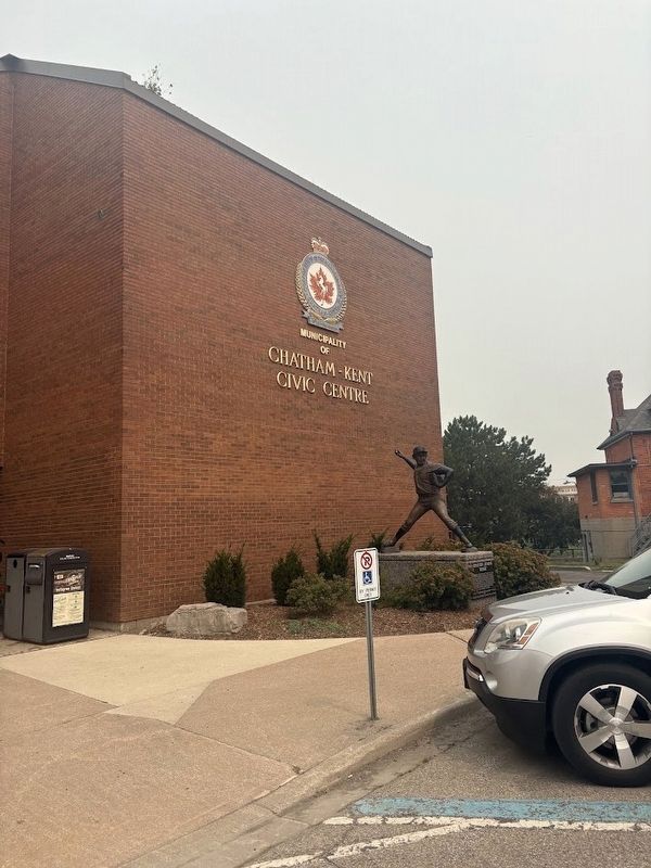 Ferguson Jenkins statue in front of the Chatham-Kent Civic Centre. Click for full size. Ferguson Jenkins statue in front of the Chatham-Kent Civic Centre image. Click for full size.
