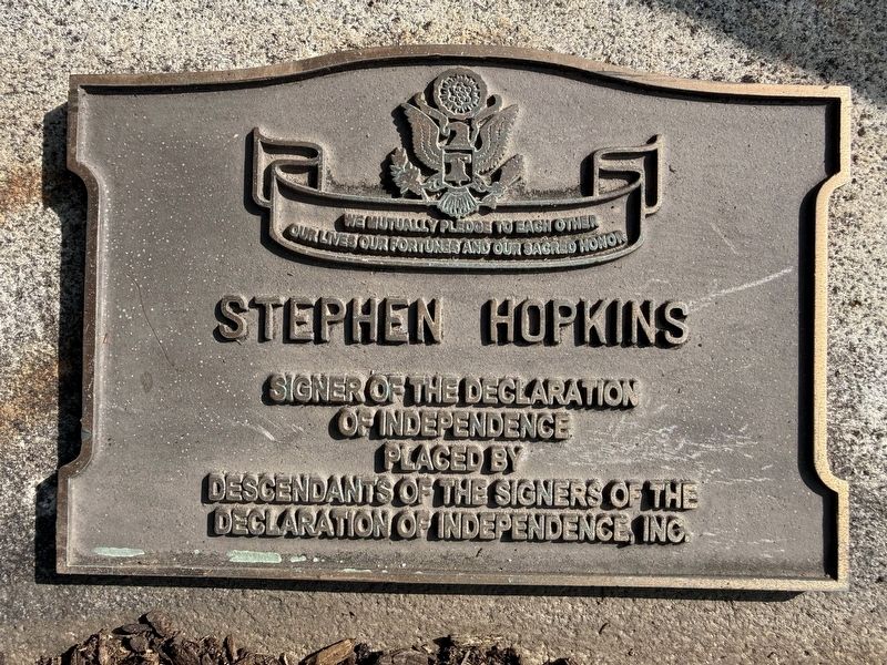 Stephen Hopkins Marker. Click for full size. Stephen Hopkins Marker image. Click for full size.