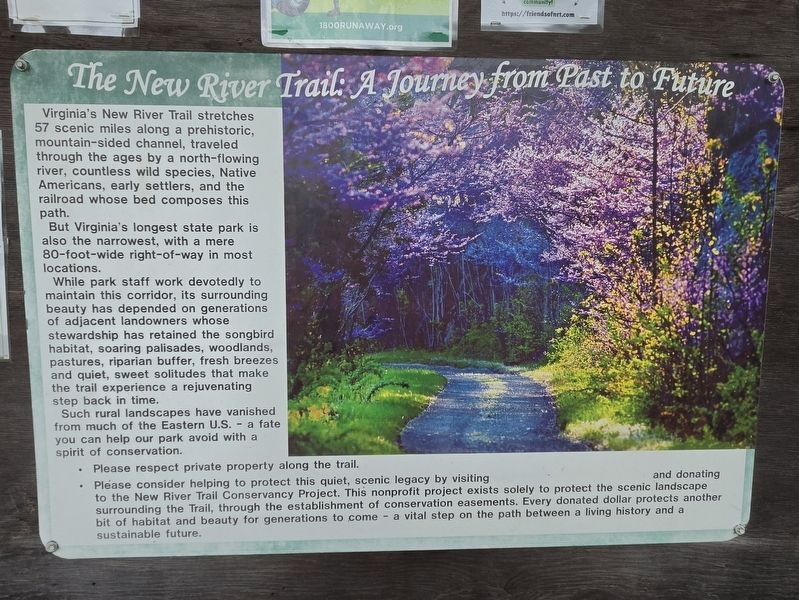 The New River Trail: A Journey from Past to Future Marker image. Click for full size.