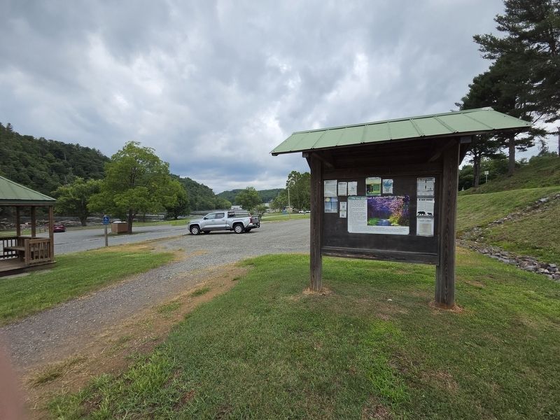 The New River Trail: A Journey from Past to Future Marker towards parking at Fries River Park image. Click for full size.