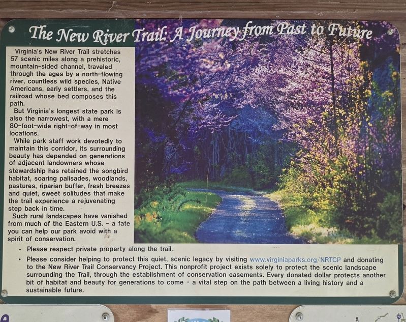 The New River Trail: A Journey from Past to Future Marker image. Click for full size.