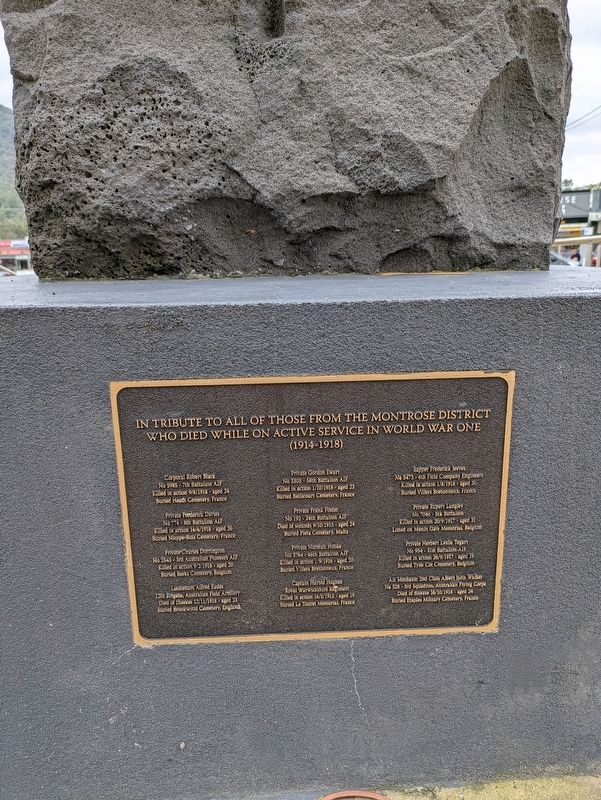 Montrose War Memorial (Right Plaque) image. Click for full size.