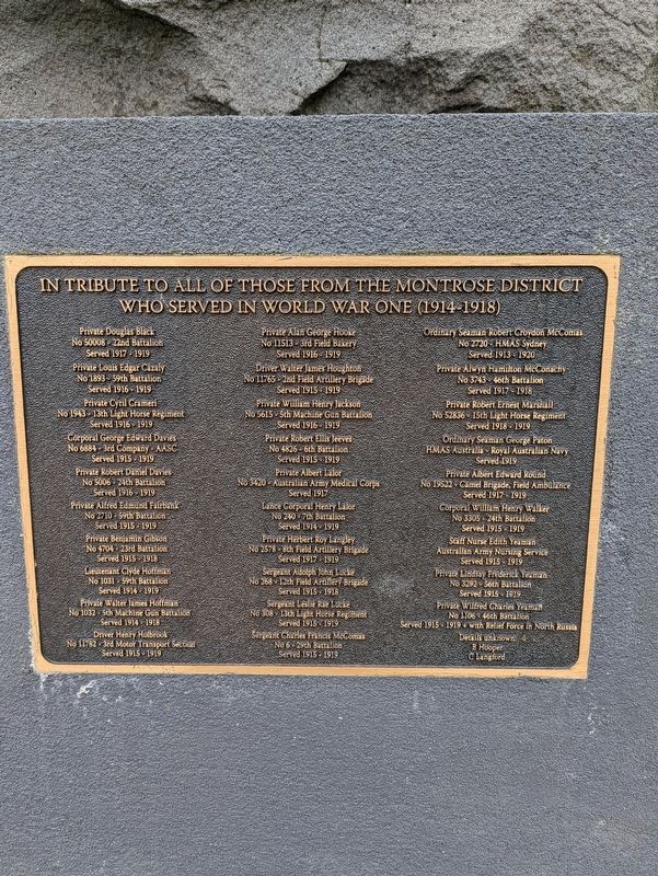 Montrose War Memorial (Left Plaque) image. Click for full size.