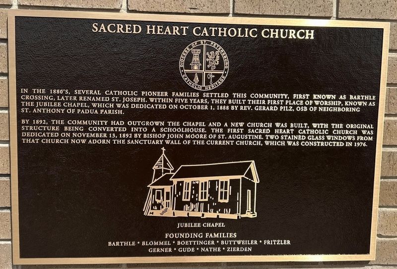 Sacred Heart Catholic Church Marker. Click for full size. Sacred Heart Catholic Church Marker image. Click for full size.