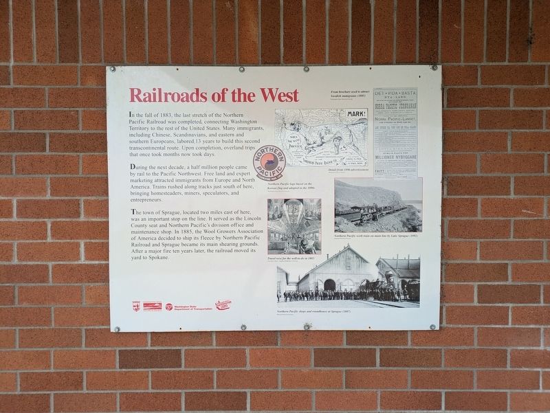 Railroads of the West Marker. Click for full size. Railroads of the West Marker image. Click for full size.