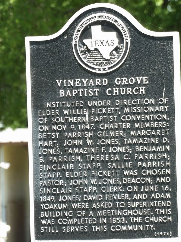 Vineyard Grove Baptist Church Marker. Click for full size. Vineyard Grove Baptist Church Marker image. Click for full size.