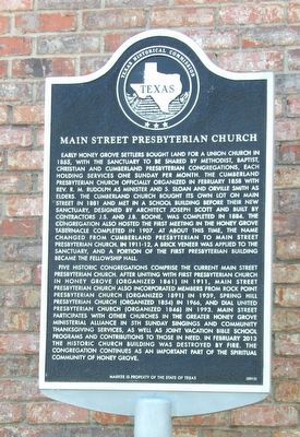 Main Street Presbyterian Church Marker. Click for full size. Main Street Presbyterian Church Marker image. Click for full size.