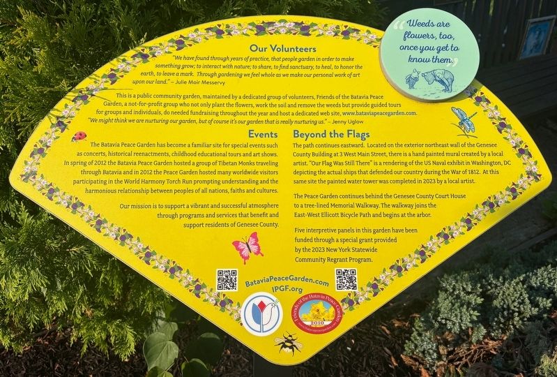 Batavia Peace Garden Marker image. Click for full size.